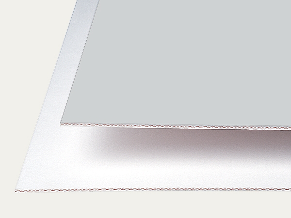 Corrugated Board, light grey/natural white, 1,6mm 110x172cm, full sheet