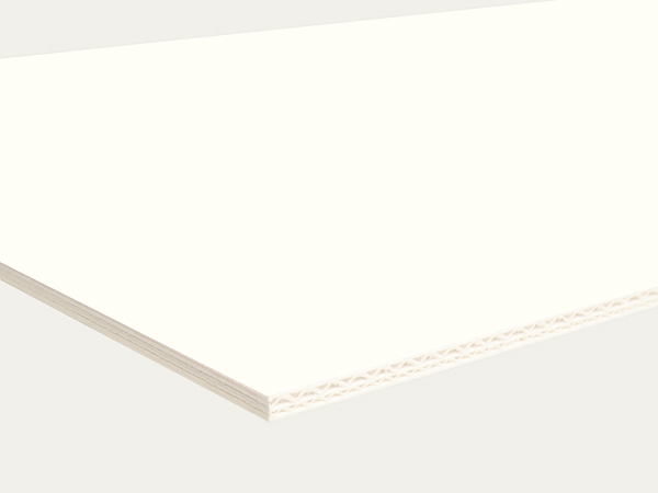 Corrugated board, Natural White, 3mm 185x360cm, full sheet