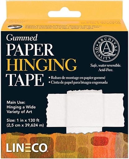 Lineco, Gummed Paper Hinging Tape, 2.5cm x 39,624m Water-Activated Acid-Free, Neutral pH